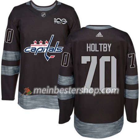 Washington Capitals Braden Holtby 70 1917-2017 100th Anniversary Adidas Schwarz Trikot Authentic - Herren